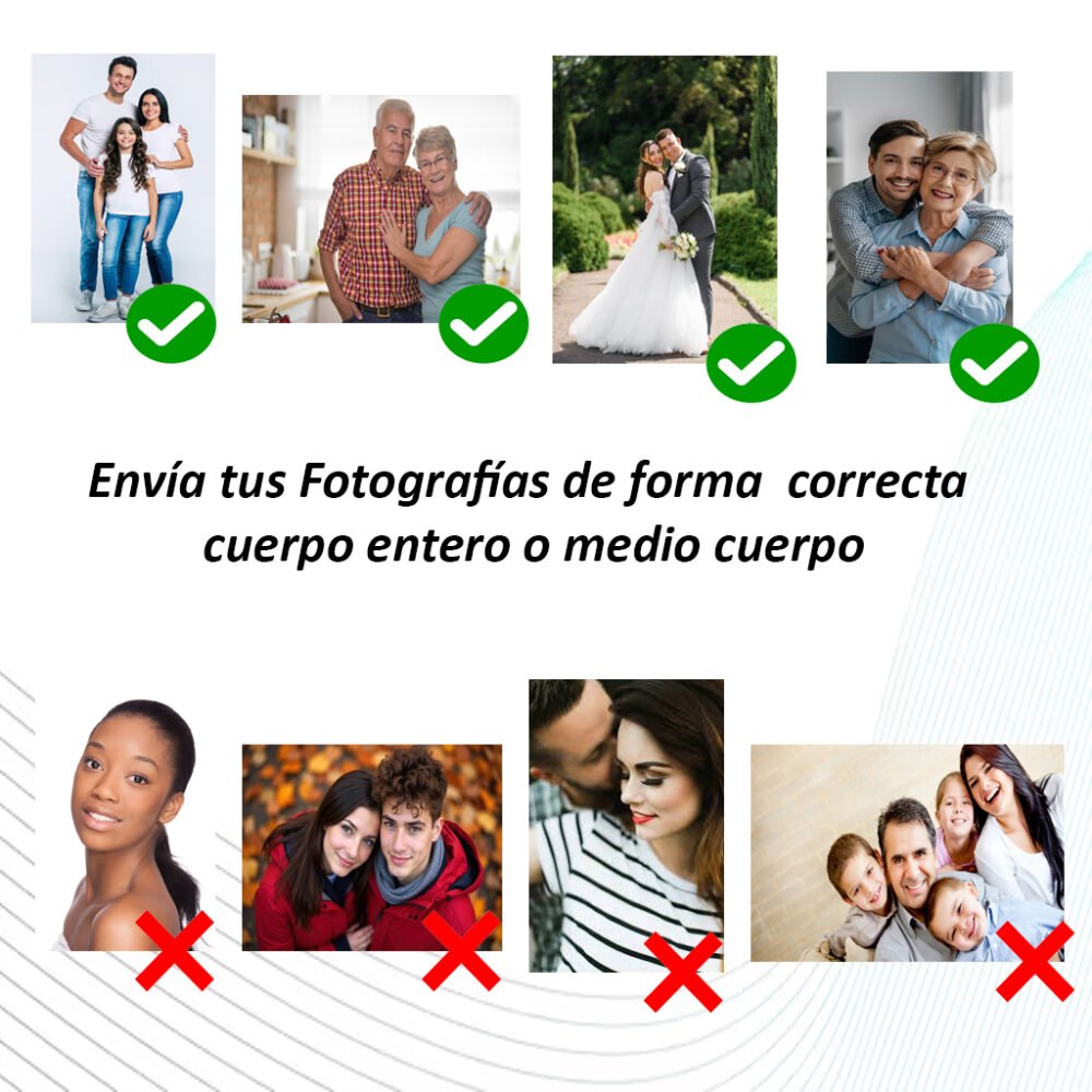 Figura 3D con foto familiar personalizada