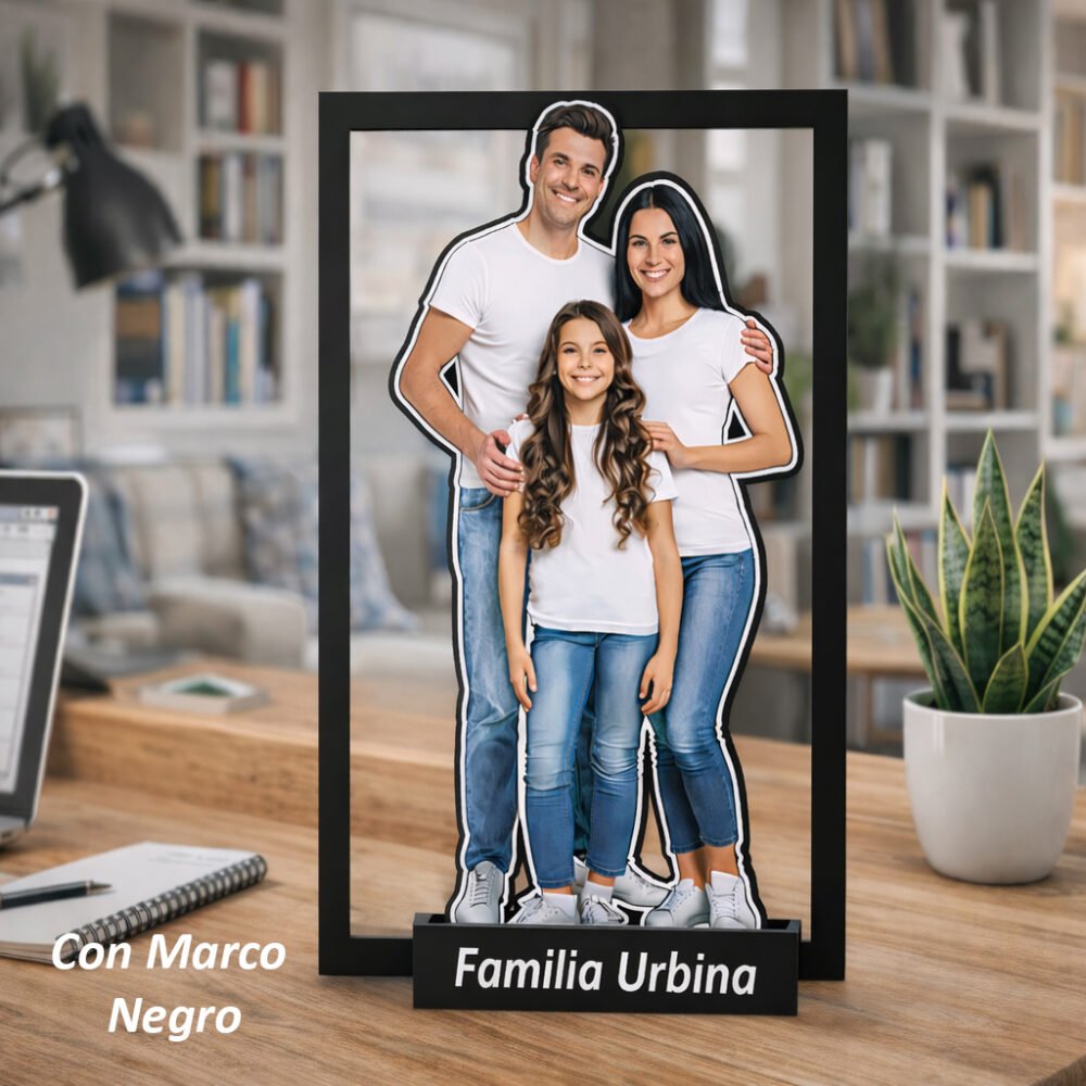 Figura 3D con foto familiar personalizada