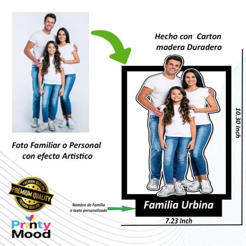 Figura 3D con foto familiar personalizada