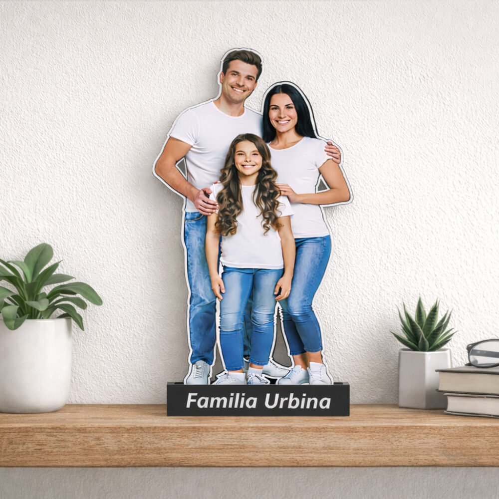 Figura 3D con foto familiar personalizada