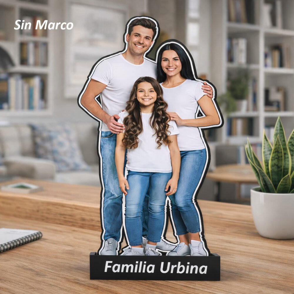 Figura 3D con foto familiar personalizada