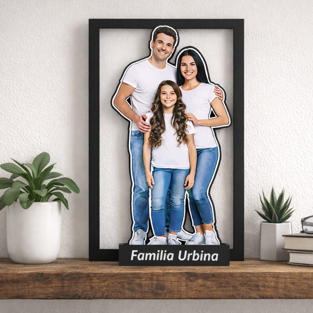 Figura 3D con foto familiar personalizada